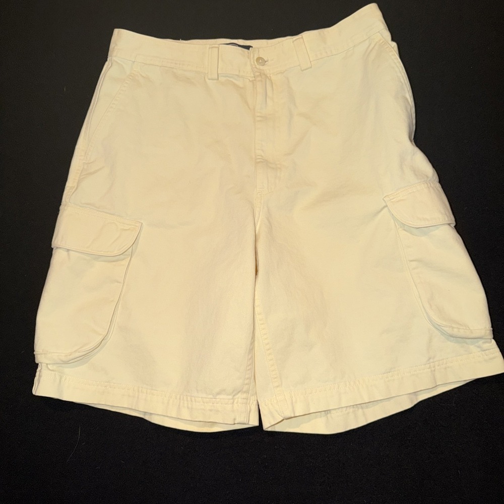 Polo By Ralph Lauren Pale Yellow Cotton Cargo Shorts Size 34